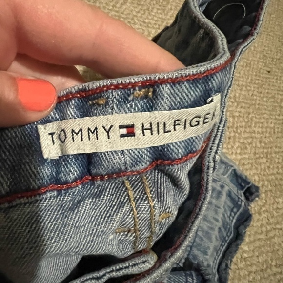 TOMMY Hilfiger Vintage distressed Y2K shorts womens size 12 - Picture 6 of 8